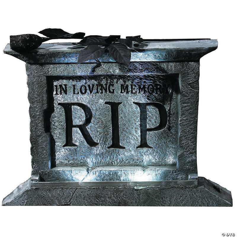 Tombstone Pedestal with Rose Halloween Decoration - image 1