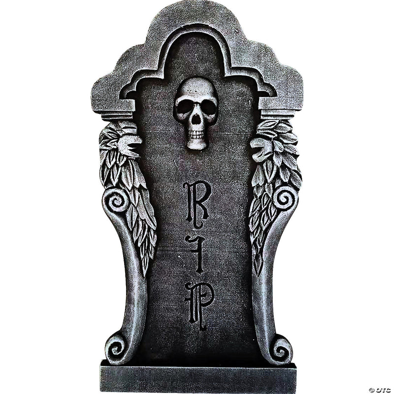 Creepy Silver Skull Tombstone Decoration - image 1