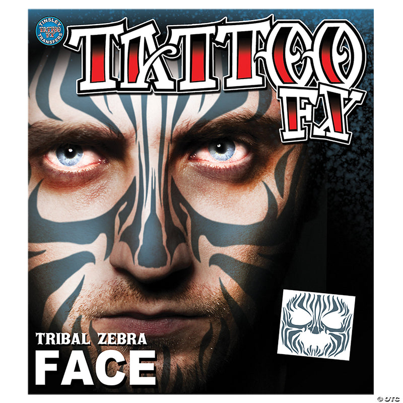 Tribal Zebra Face Tattoo - image 1