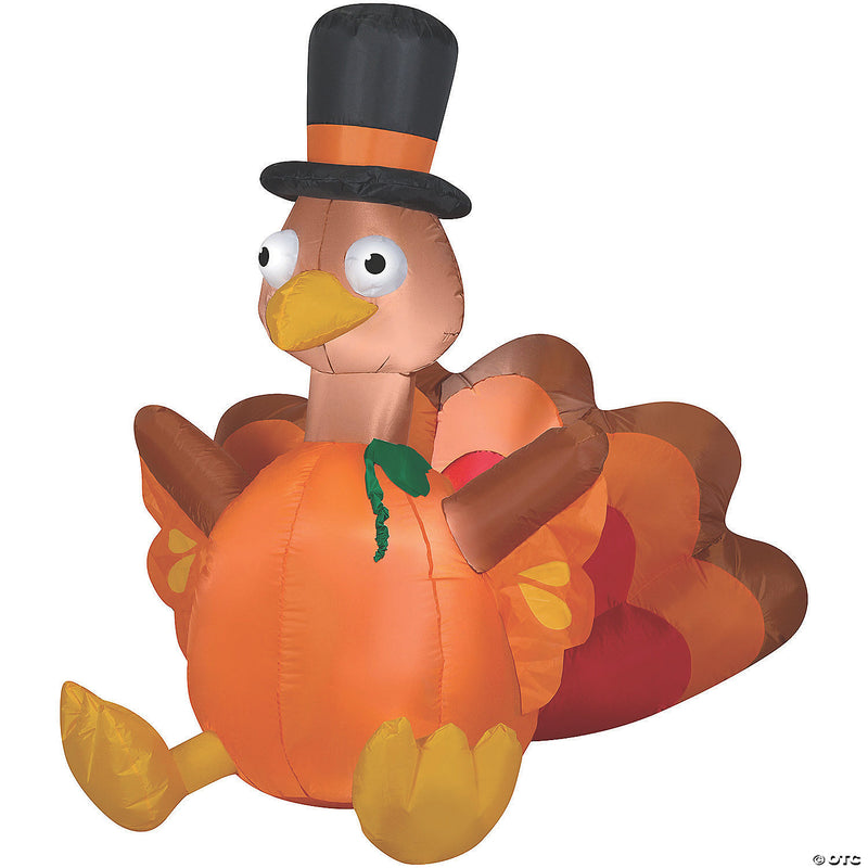 Blow Up Inflatable Turkey Pumpkin Outdoor Yard Decoration - image 1