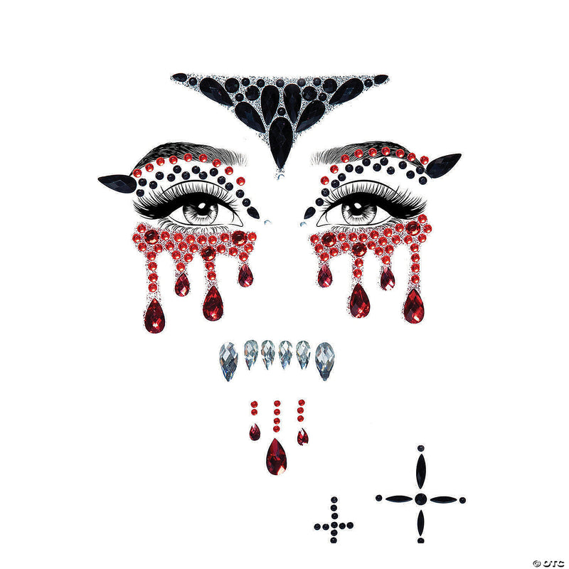 Vampire Jeweled Face Sticker - image 1