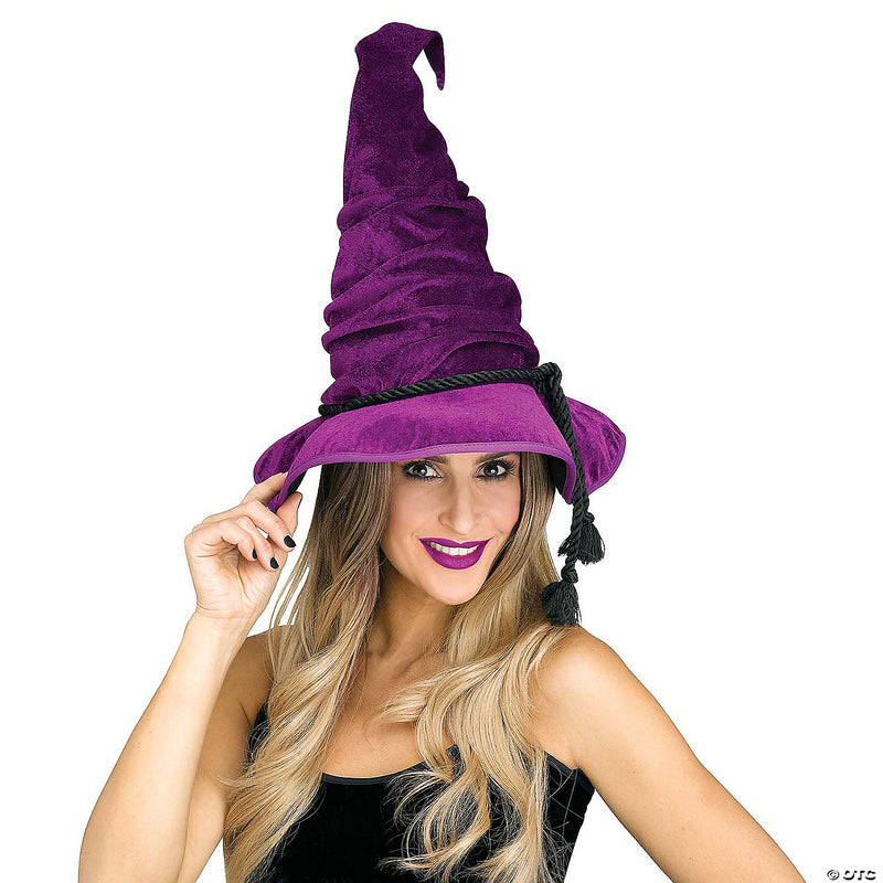 Velour Purple Hat Witch | Costume-shop.com - image 1