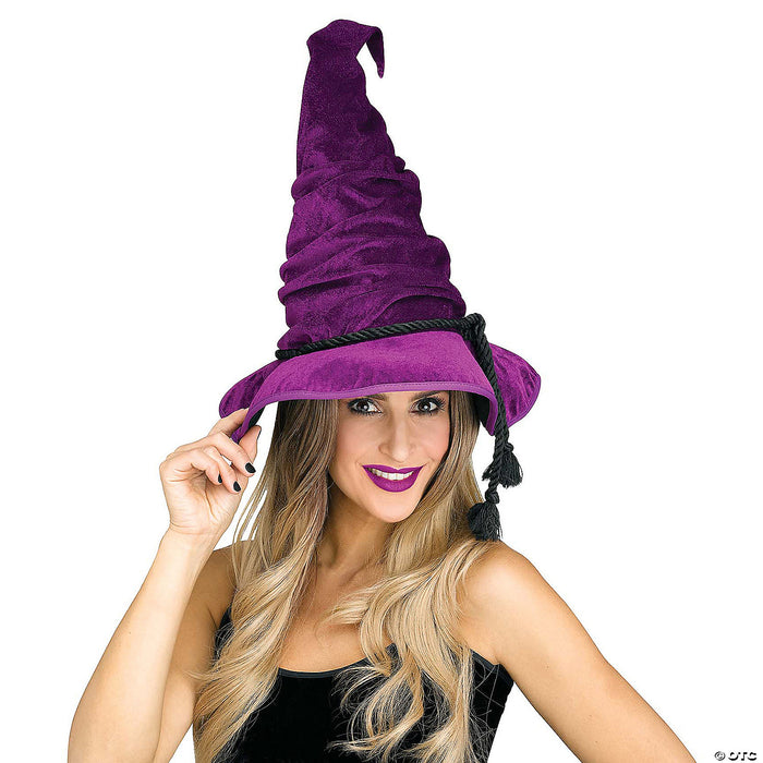 Velour Purple Hat Witch