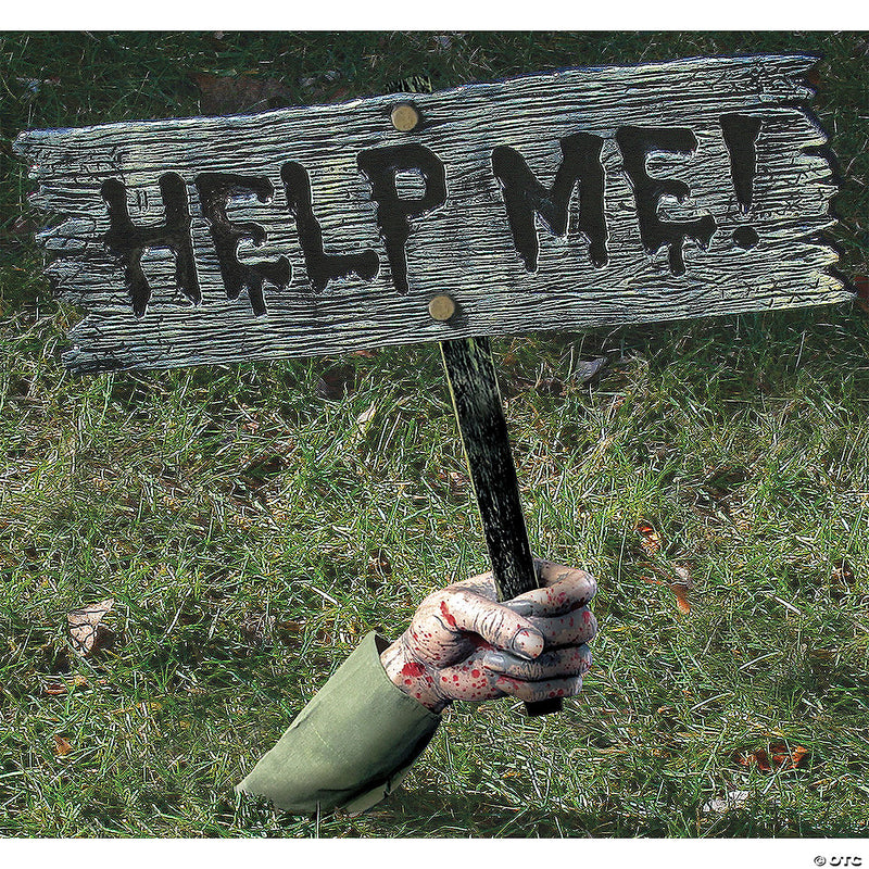 Help Me Zombie Groundbreaker Sign Decoration - image 1