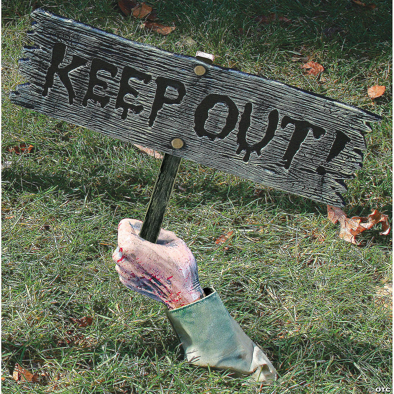 Keep Out Zombie Groundbreaker Sign Decoration - image 1