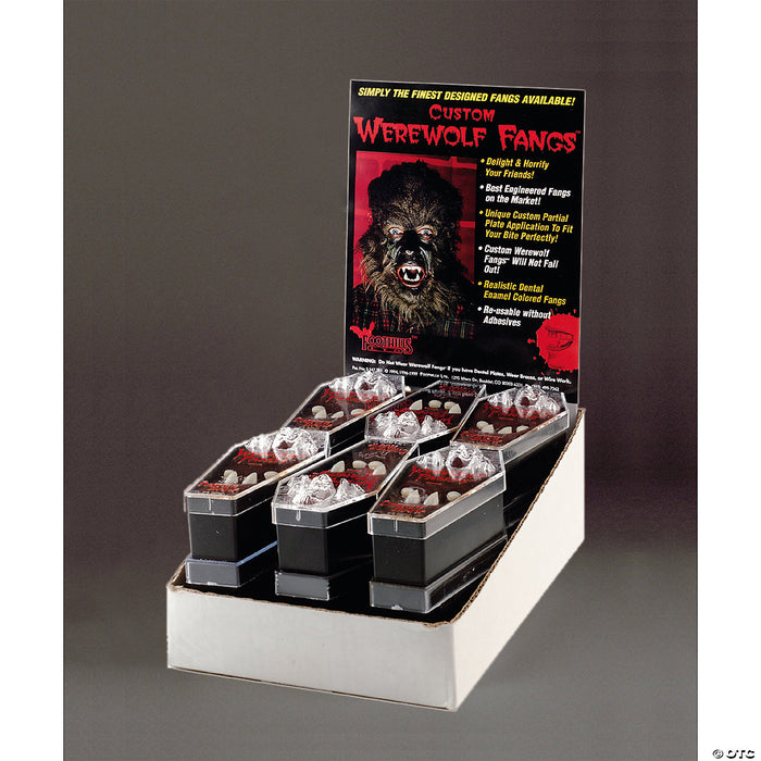 Werewolf Fangs Display - 12 Pairs | Costume-Shop.com