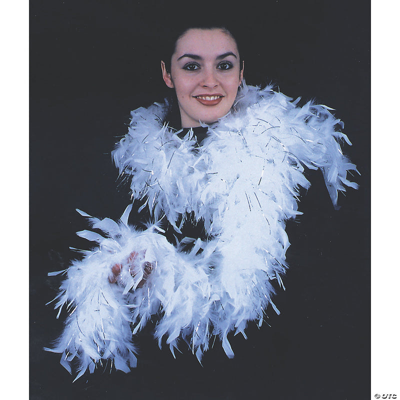 White Chandelle Boa with Silver Lurex - image 1