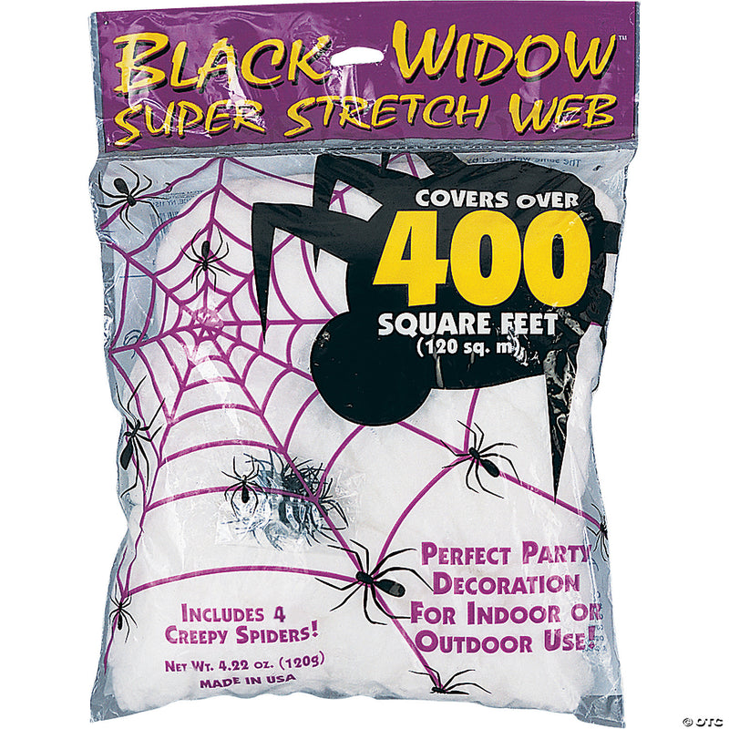 White Super Stretch Spider Web Halloween Decoration - image 1