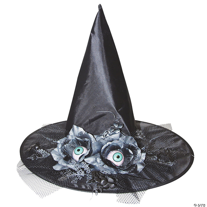 Witch Hat With Flowers And Eyes