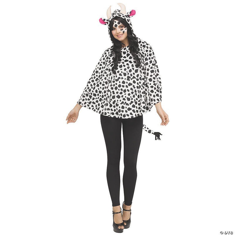 Woman's Hooded Cow Poncho Costume - image 1