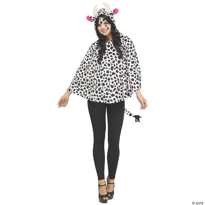 Woman's Hooded Cow Poncho Costume