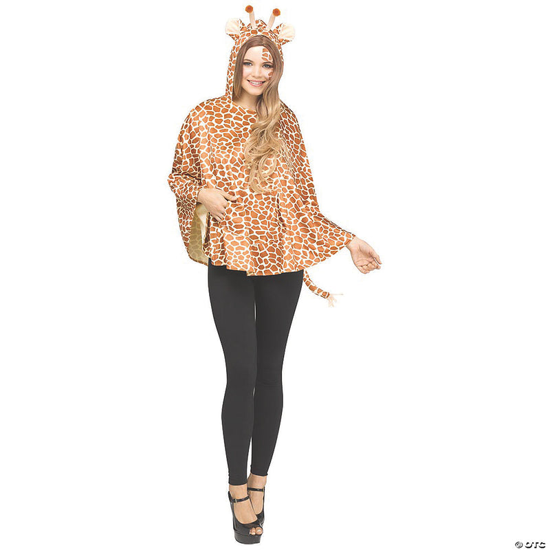 Woman’s Hooded Giraffe Poncho Costume - image 1