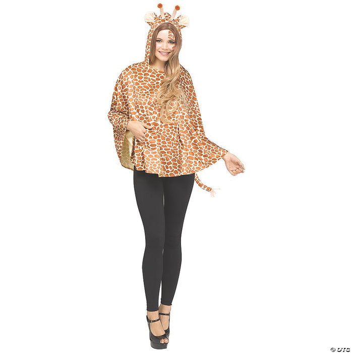 Woman’s Hooded Giraffe Poncho Costume