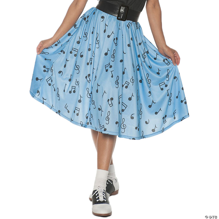 Women's 50s Musical Note Skirt Large