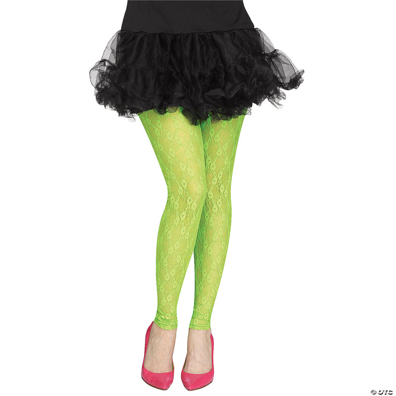 Women's 80s Lace Footless Tights | Costume-Shop.com - GREEN - image 1