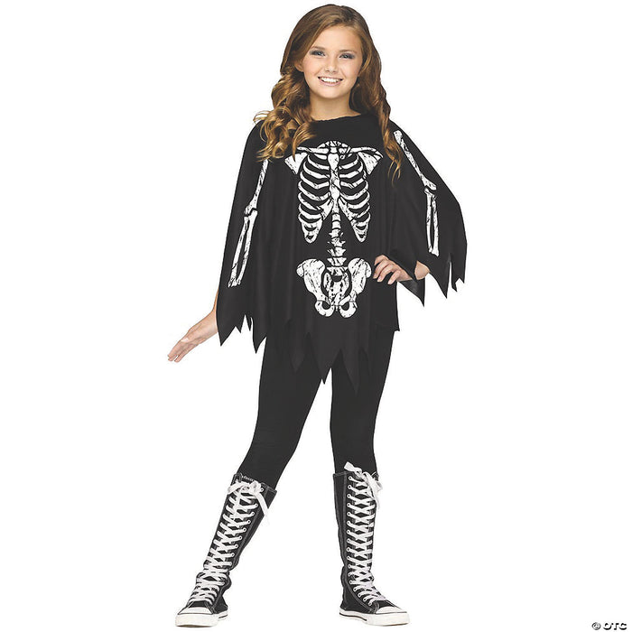 Women’s & Girl’s Skeleton Poncho Costume
