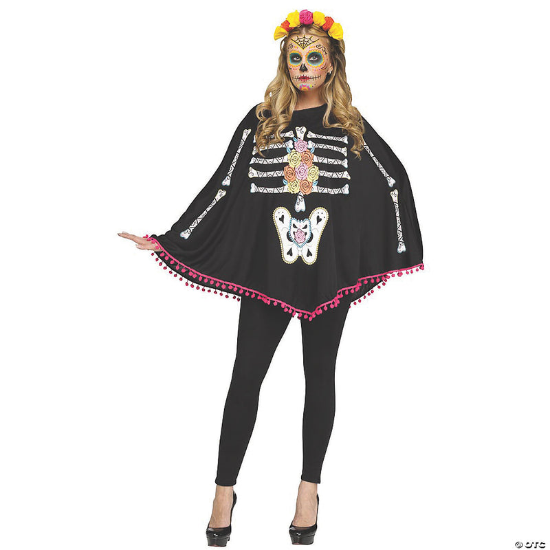 Women's Day of the Dead Poncho Costume | Costume-Shop.com - image 1