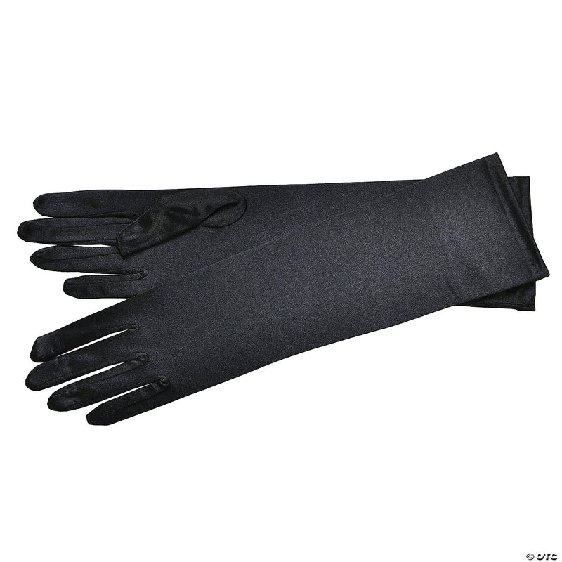 Women’s Elbow Length Satin Gloves | Costume-Shop.com - BLACK - image 1