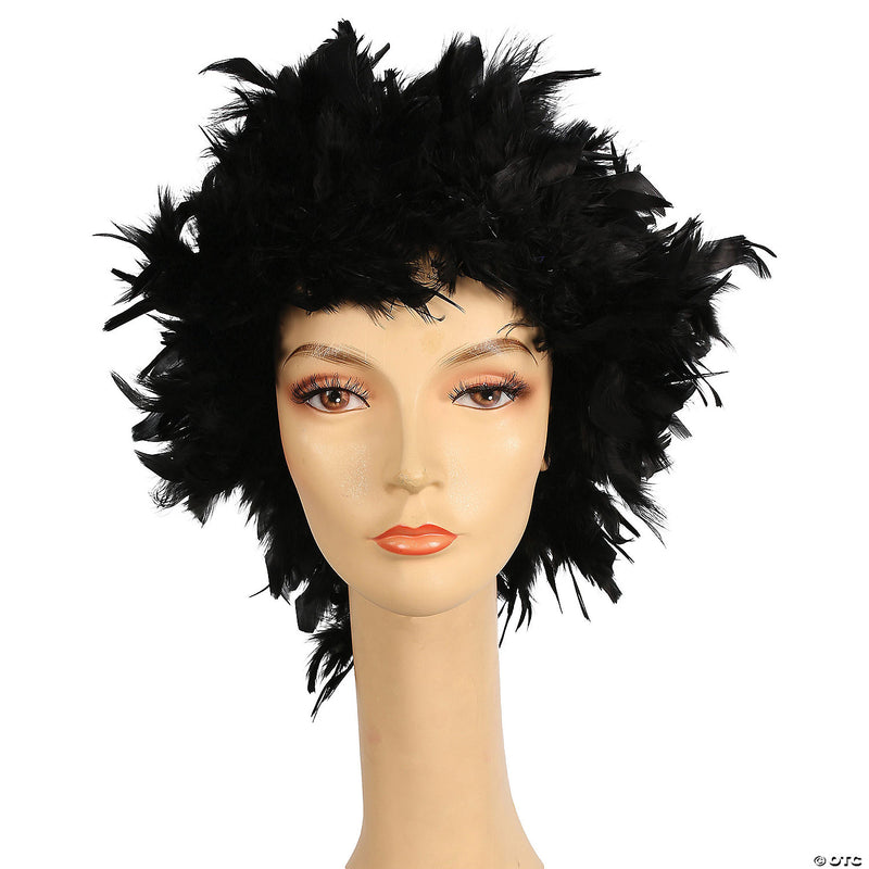 Phyllis Diller Feather Wig - BLACK - image 1