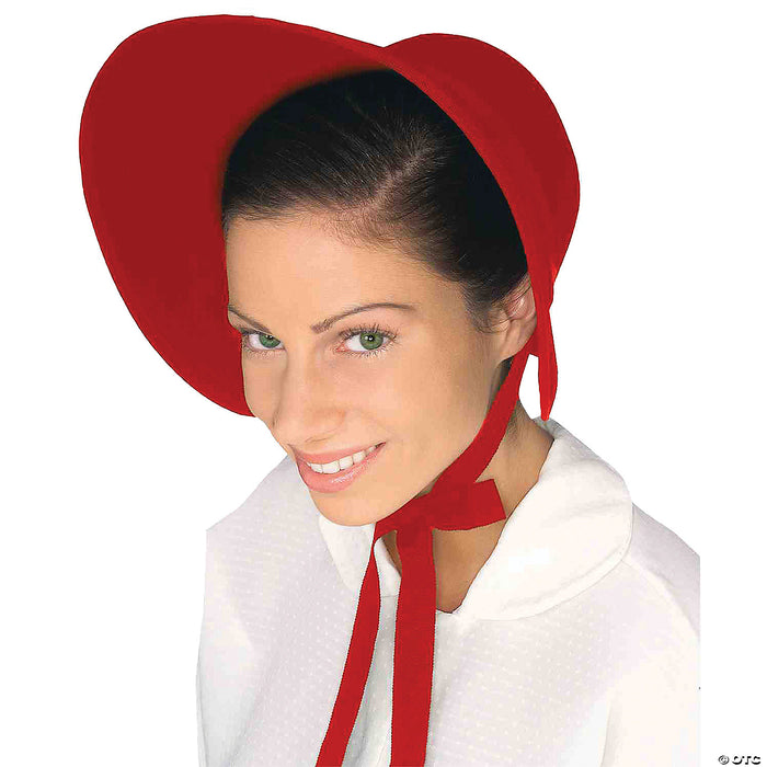 Red Felt Bonnet for Women