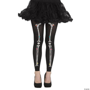 Women's Footless Bone Tights | Costume-Shop.com - MULTICOLOR - image 1
