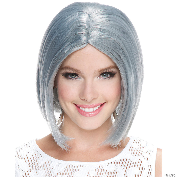 Center Part Frosted Bob Wig