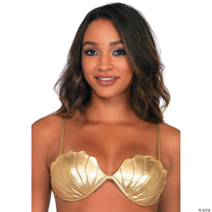 Women's Gold Mermaid Shell Bra - Large