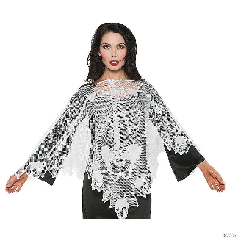Women's Lace Skeleton Poncho Costume - image 1