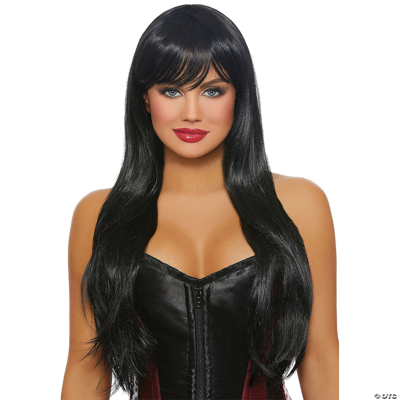 Women's Long Straight Layered Wig - BLACK - image 1