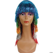Women's Long Tinsel Pageboy Wig - MULTICOLOR - image 1