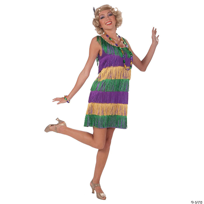 Women's Mardi Gras Flapper Costume - Standard