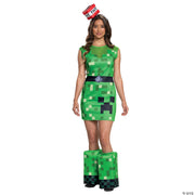 Minecraft Creeper Dress Costume - ADULT MEDIUM - image 2