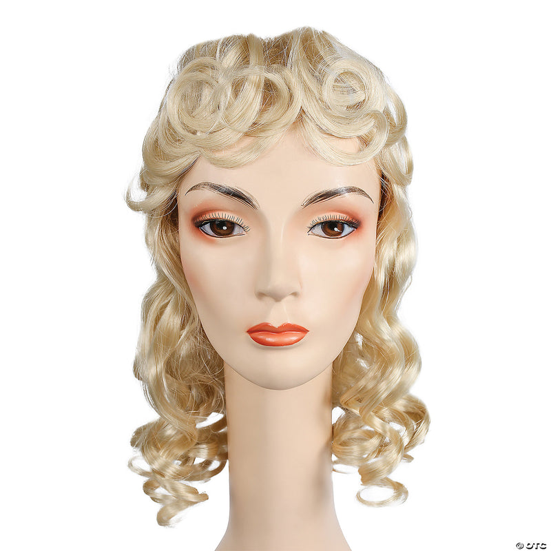 Curly 1940s Movie Wig - BLACK - image 5