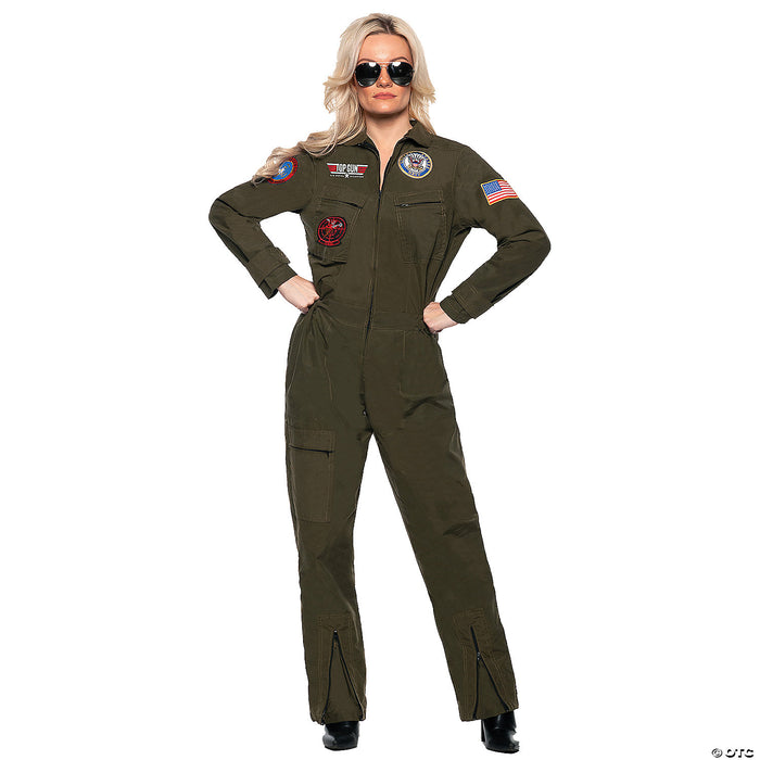 Women's Navy Top Gun Jumpsuit Costume