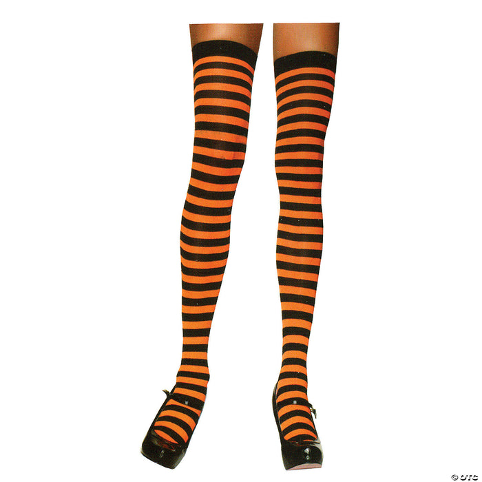 Women's Nylon Striped Thigh-High Stockings