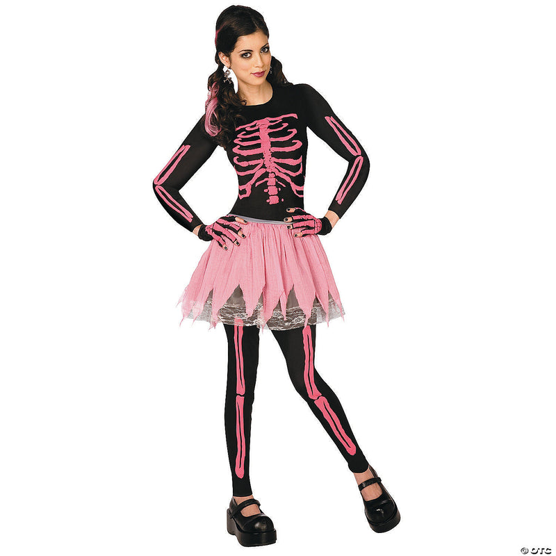 Women's Pink Punk Skeleton Costume - Extra Small - image 1