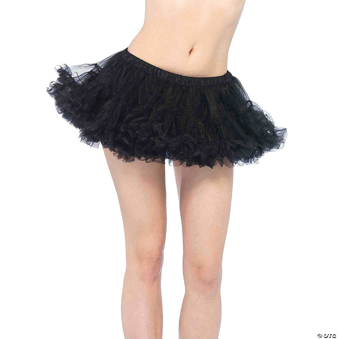 Women's Puffy Chiffon Mini Petticoat-Black