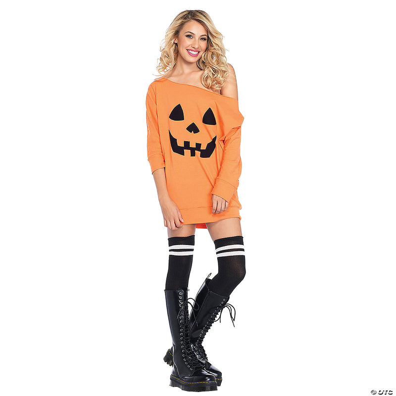 Women's Pumpkin Jersey Dress | Costume-Shop.com - MED/LRG - image 1
