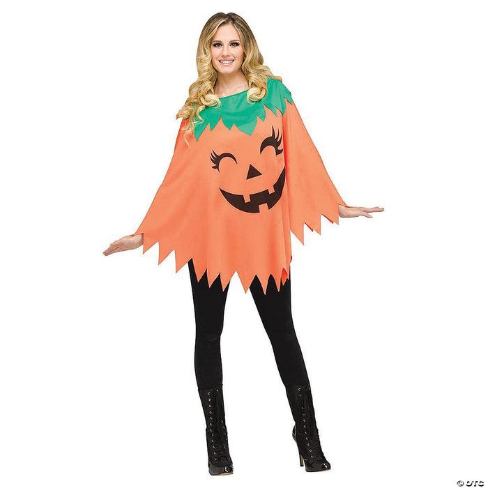 Women's Pumpkin Poncho Costume