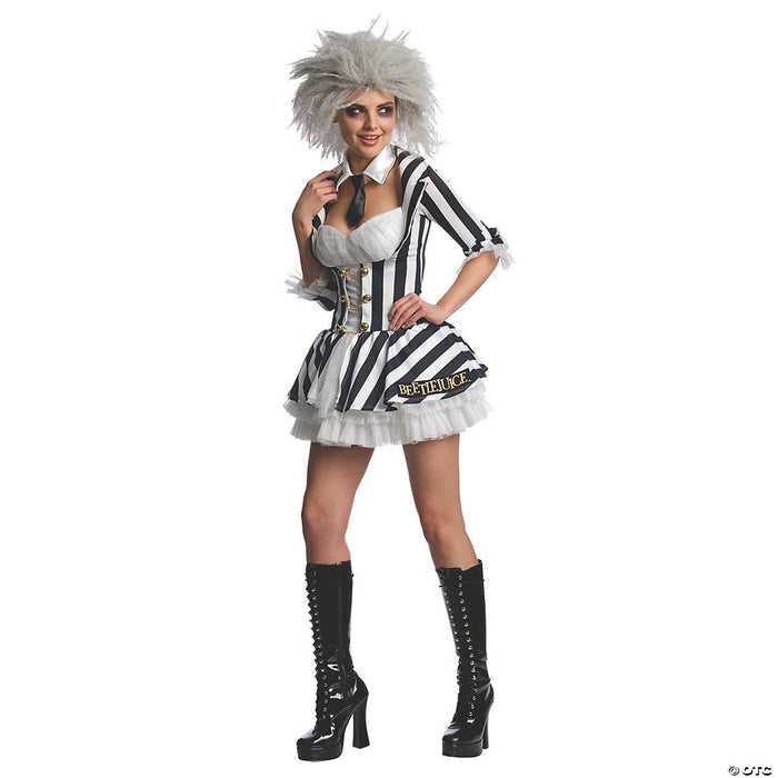 Women's Sexy Beetlejuice Costume - Large
