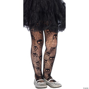 Women's Skull Striped Net Tights - LARGE - image 1