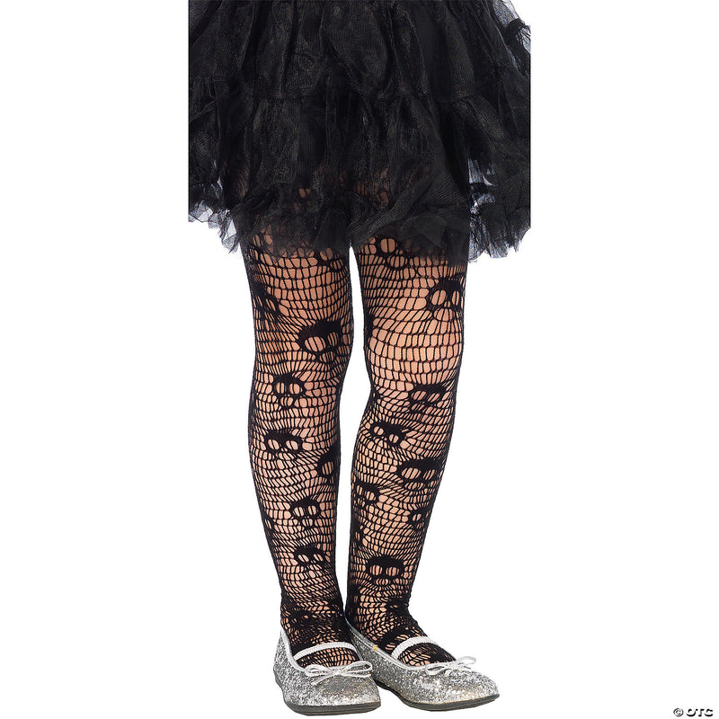 Women's Skull Striped Net Tights - LARGE - image 1