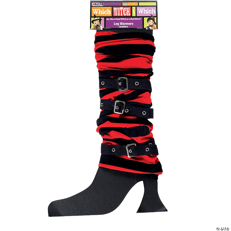 Women's Striped Leg Warmers - RED/BLACK - image 1
