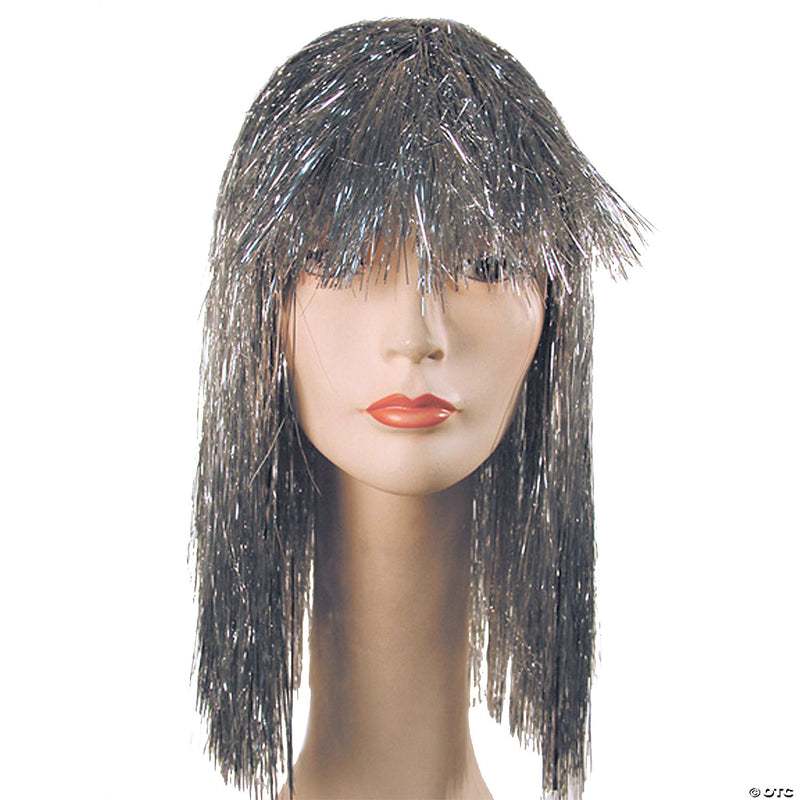 Women's Tinsel Pageboy Wig - SILVER - image 1