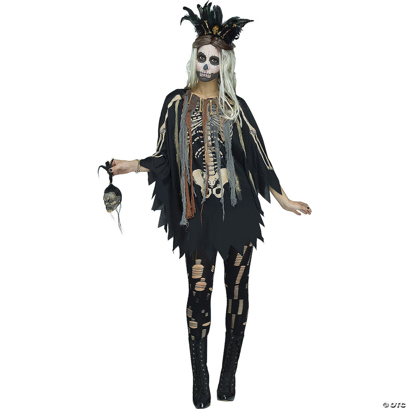 Spooky Voodoo Skeleton Poncho | Costume-Shop.com - image 1