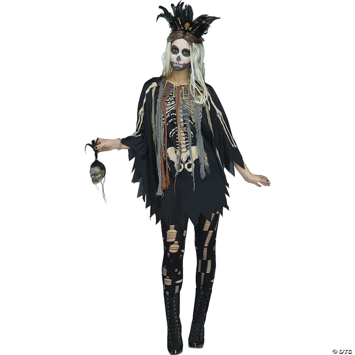 Spooky Voodoo Skeleton Poncho