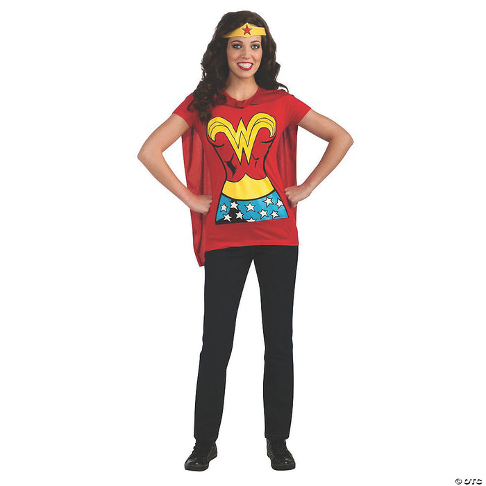 Women’s Wonder Woman Shirt Costume with Cape | Costume-Shop.com