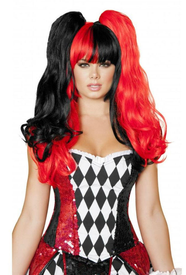 Black Red Jester Wig - image 1